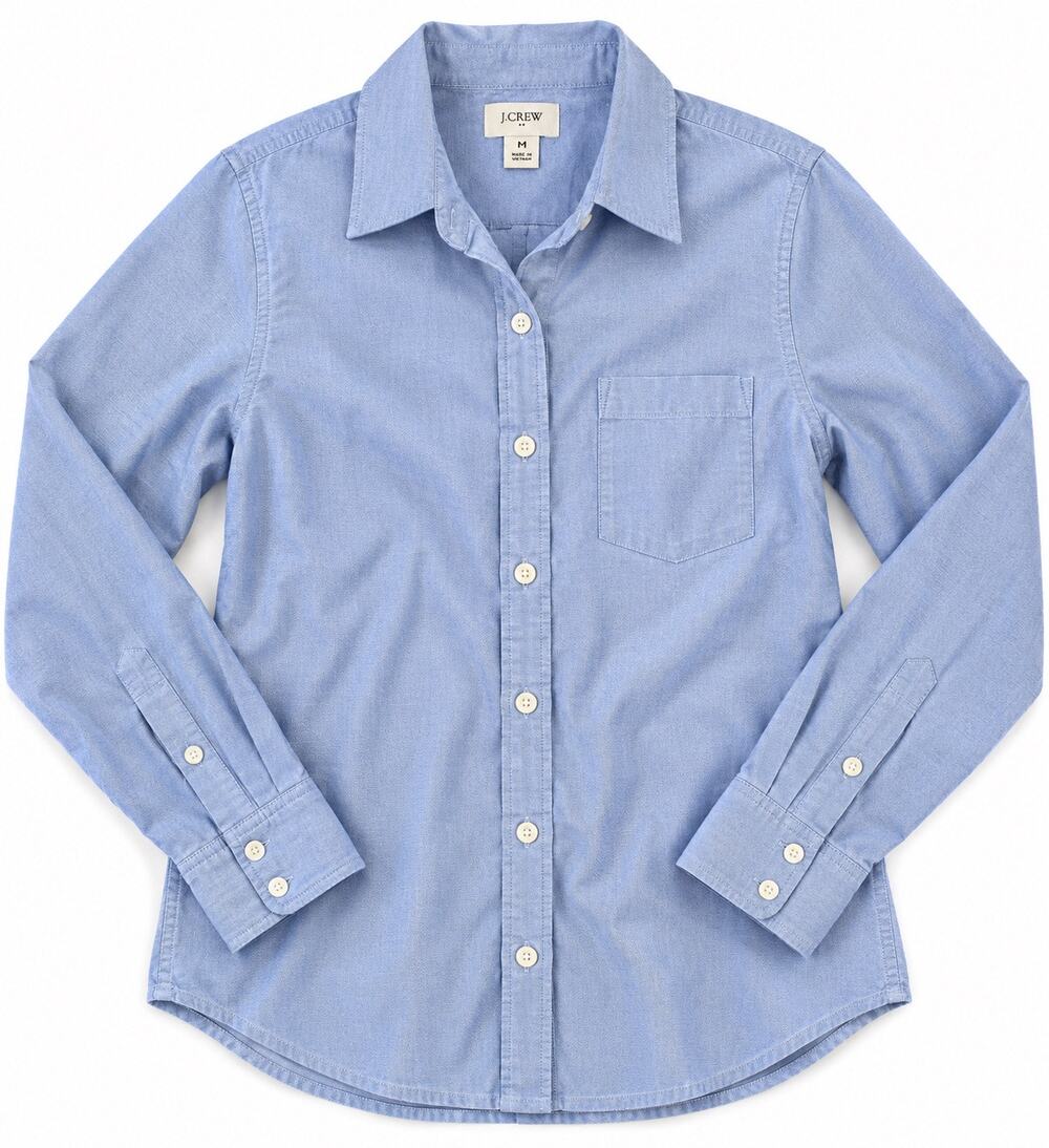 J.Crew Women’s Medium Blue Oxford Button Down Shirt 100% Cotton Preppy